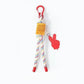 Retractable cord keychain in bright colors displayed on a white background