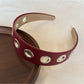Gifty - Simple Punk Style PU Leather Alloy Detail Headband
