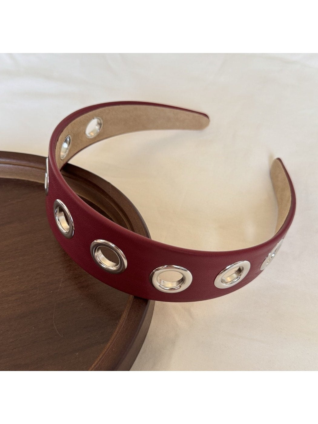 Gifty - Simple Punk Style PU Leather Alloy Detail Headband