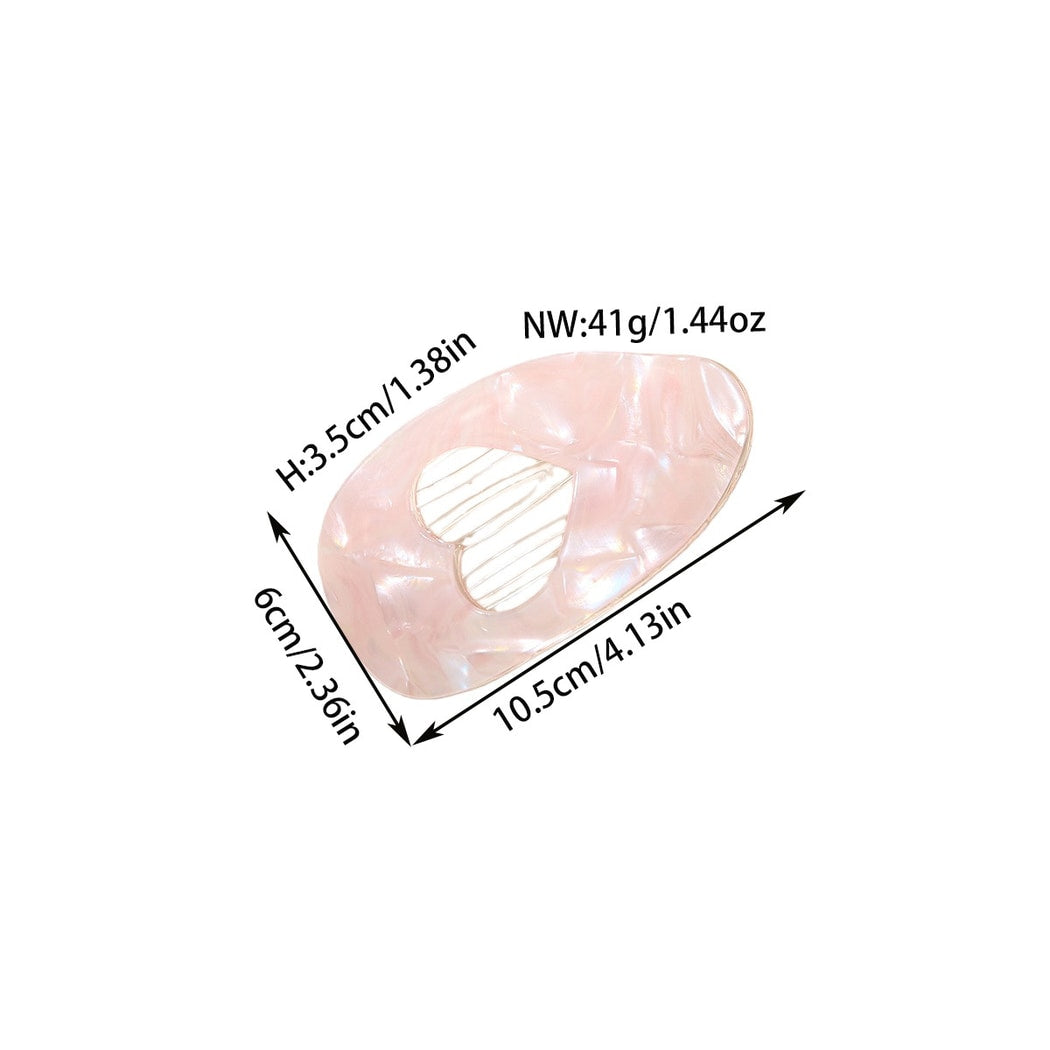 Beau - Acetate Heart Cutout Flat Profile Hair Clip