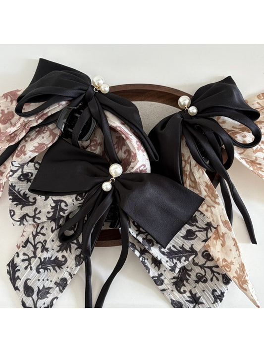 Beau Ink Wash Bow Ribbon Claw Clip displayed on a white background
