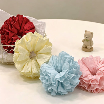 Gifty - Polyester Lace Bow Detail Round Scrunchie