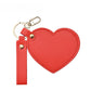 Mirroray - Heart Shaped PU Leather Keychain Compact Mirror