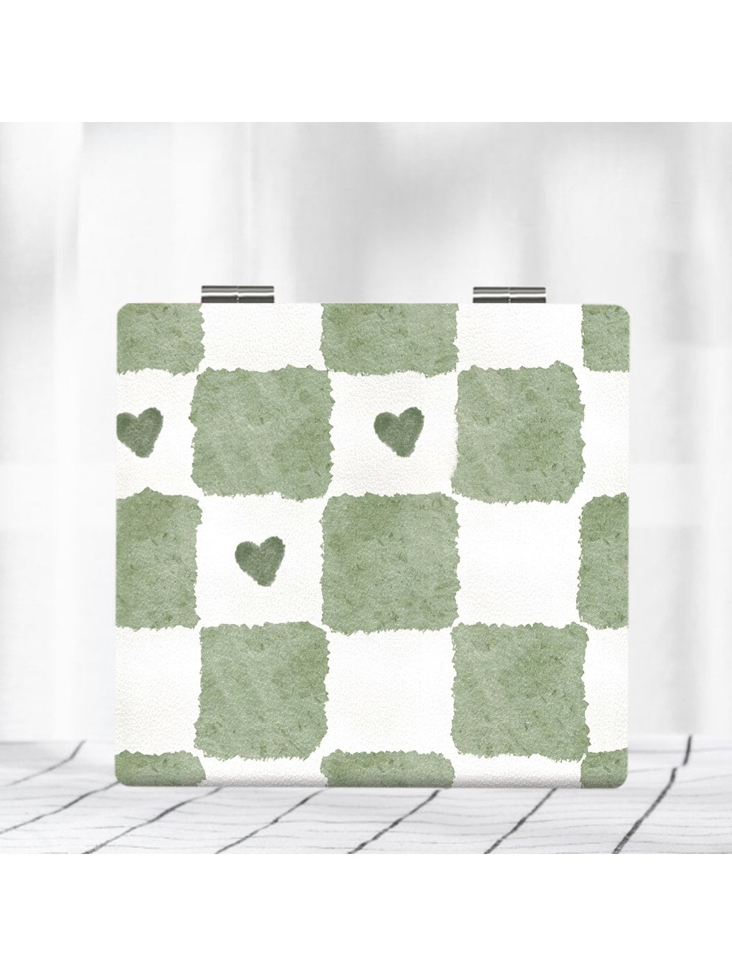 Mirroray - Checkered Pattern Folding Makeup Mirror