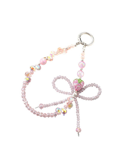 Keypus - Sparkling Strawberry Bow Keychain