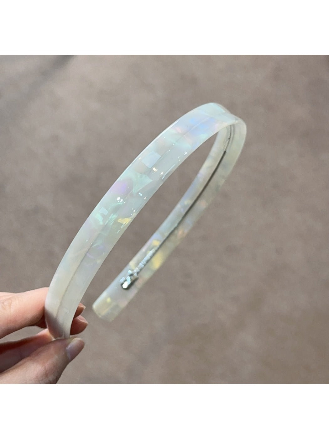 Gifty vintage wide textured headband displayed flat on wooden surface