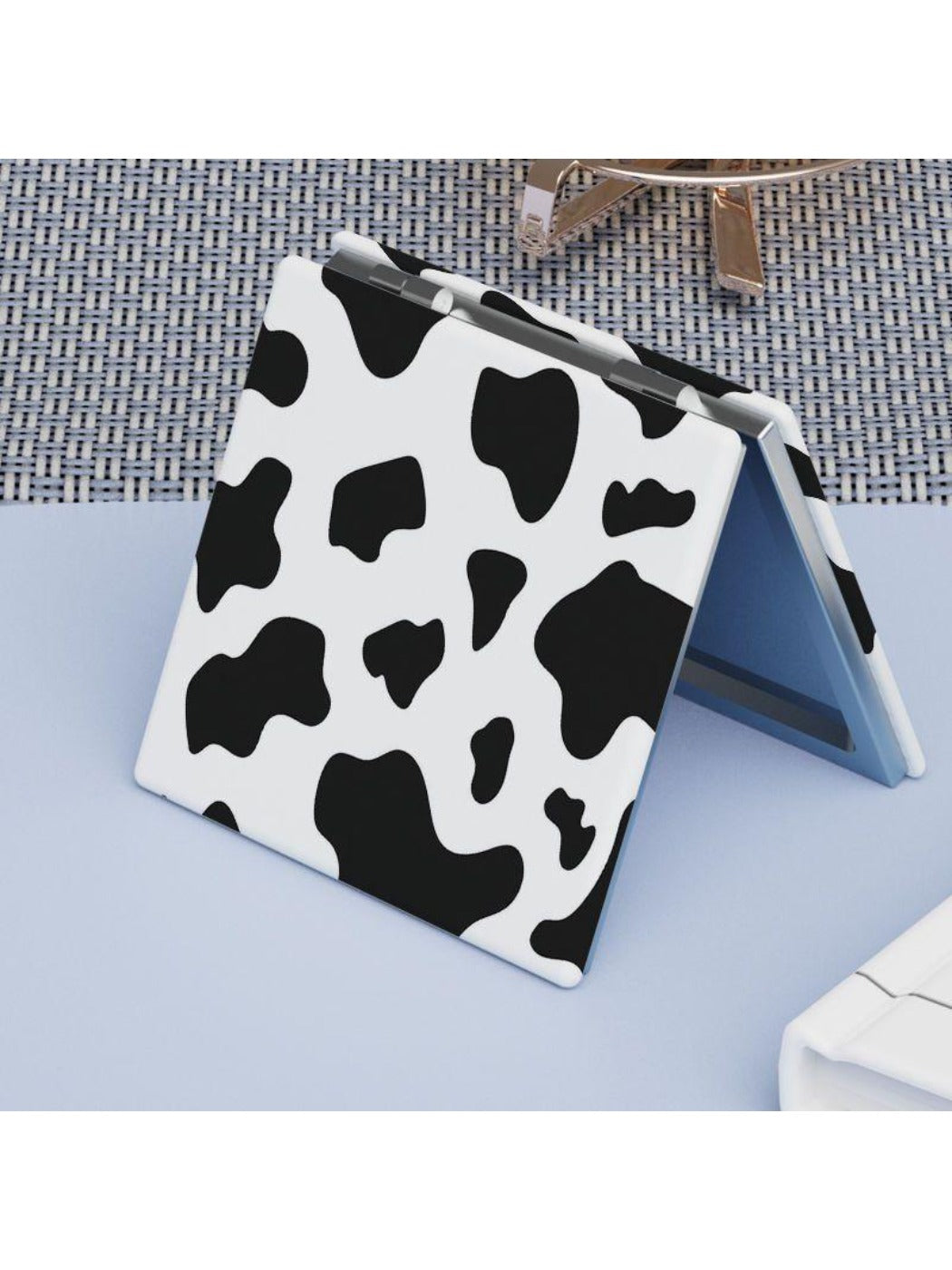 Mirroray - Black and White Cow Pattern Square Mirror