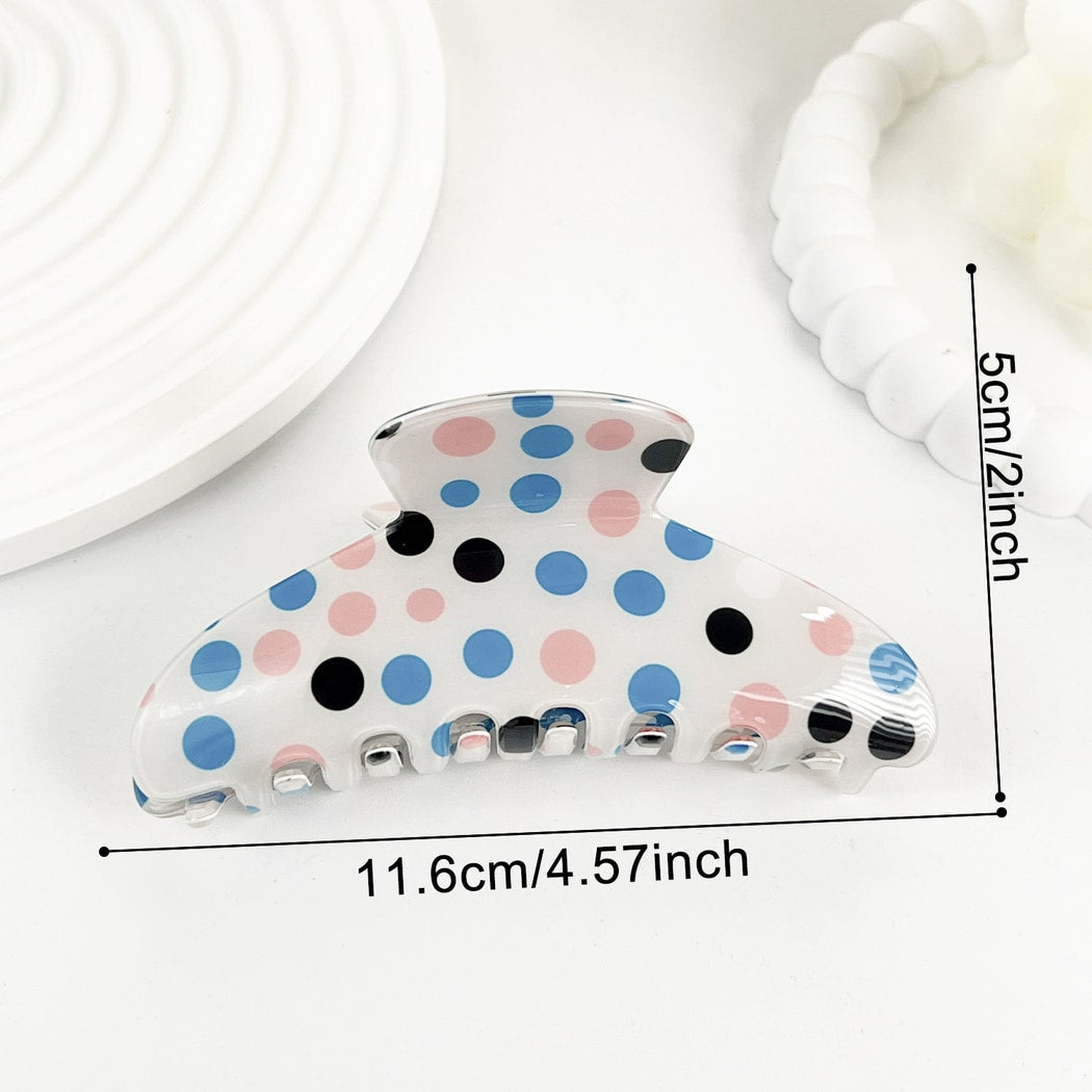 Beau - Classic Polka Dot Patterned Claw Clip