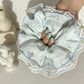 Gifty - Sweet Rose Print Lace Trim Scrunchie