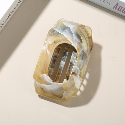 Beau - Marble Pattern Geometric Oval Hair Clip