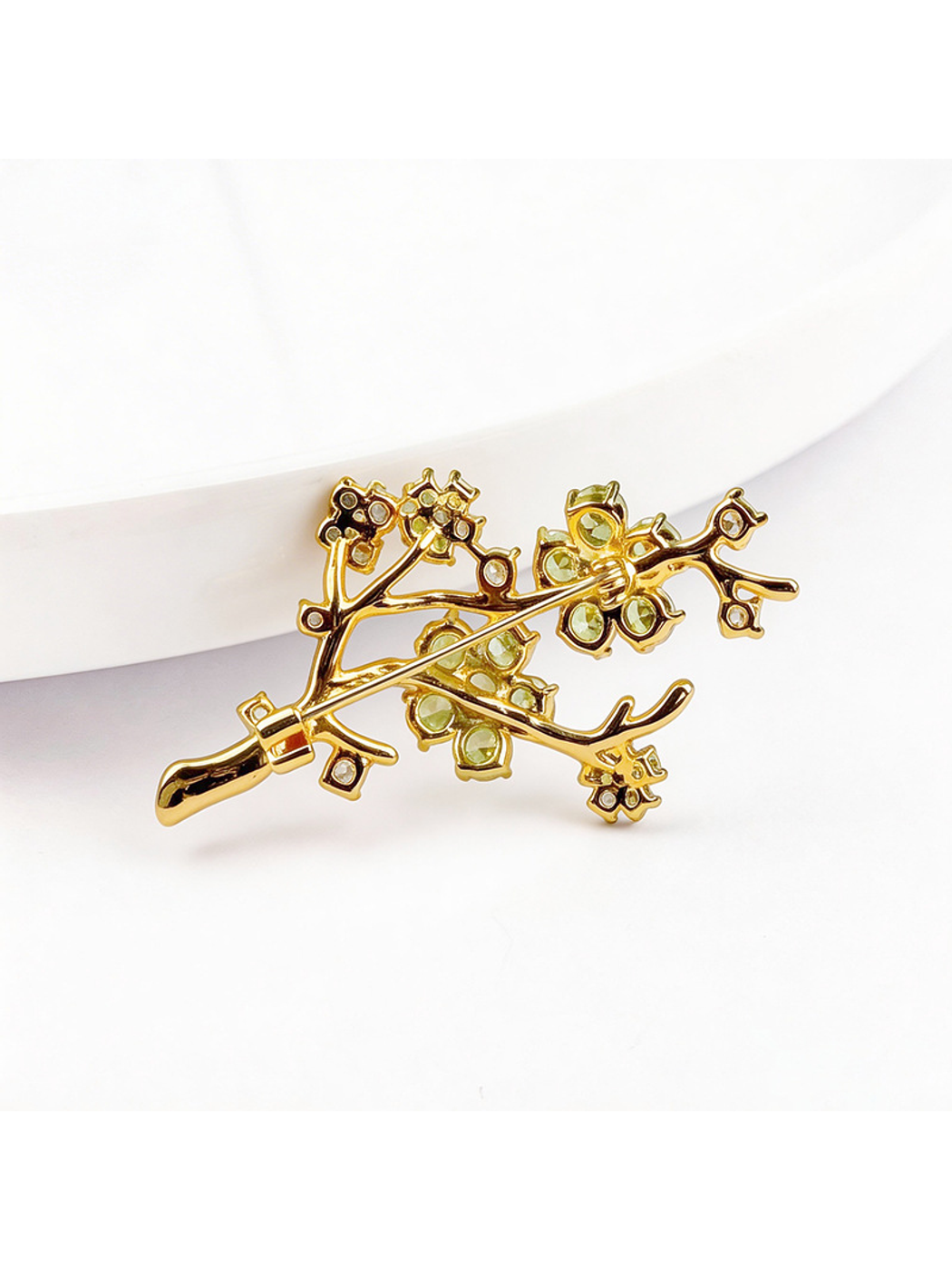 Brovia - Vintage Plum Blossom Rhinestone Brooch
