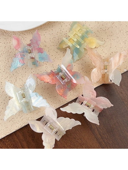 Side view of Beau gradient butterfly hair claw clip
