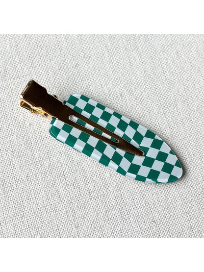 Beau - Geometric Checker Acetate Side Hair Clip