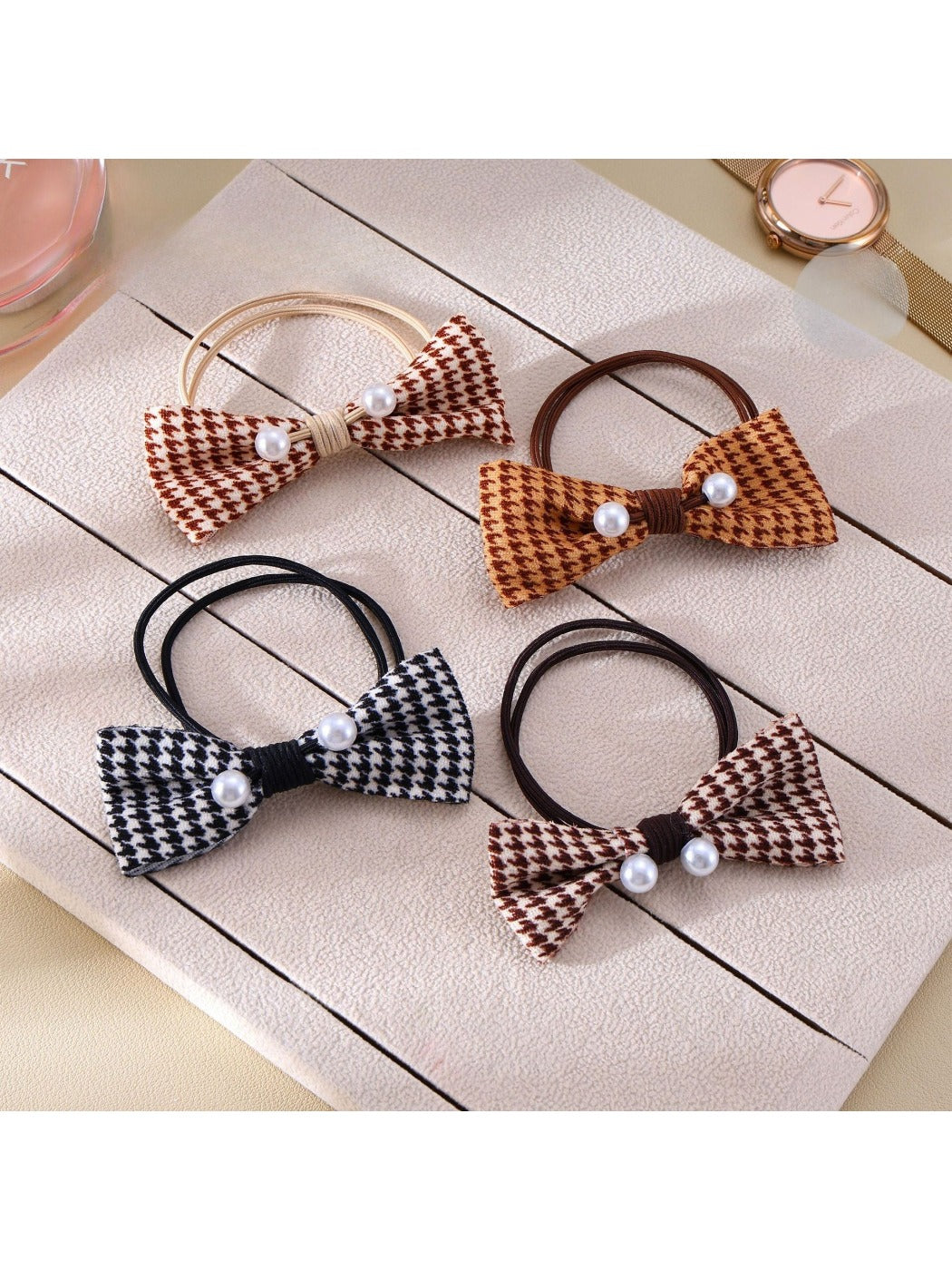 Gifty - Waffle Patterned Bow Hair Tie