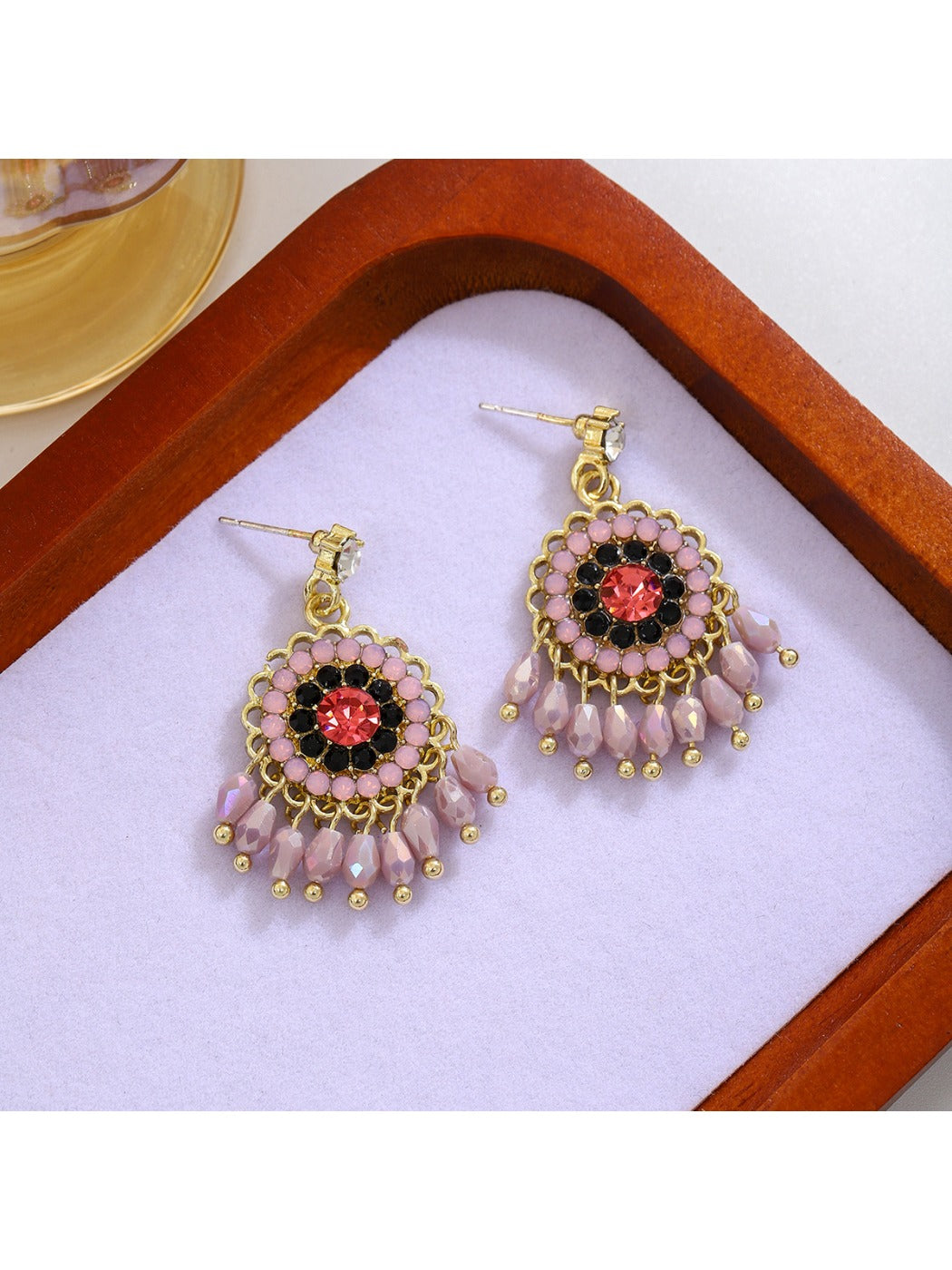 Earedge - Retro Colorblock Hoop Earrings