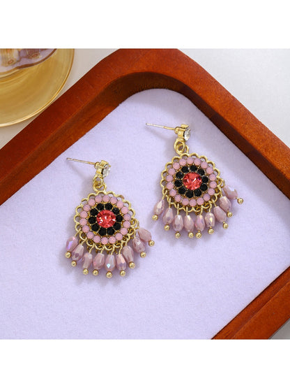 Earedge - Retro Colorblock Hoop Earrings