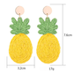 Earedge - Pineapple Raffia Alloy Drop Earrings