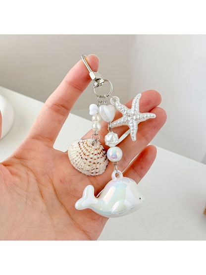 Keypus - Beaded Ocean Whale Accent Bag Charm Keychain