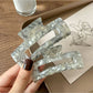 Beau - Silver Grey Square Hair Claw Clip