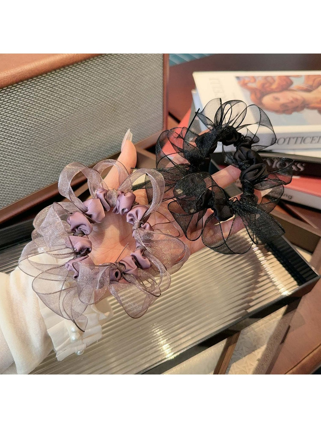 Gifty - Sheer Organza Elastic Ponytail Scrunchie