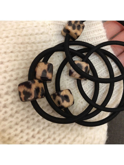 Gifty - Leopard Print Square Hair Ties