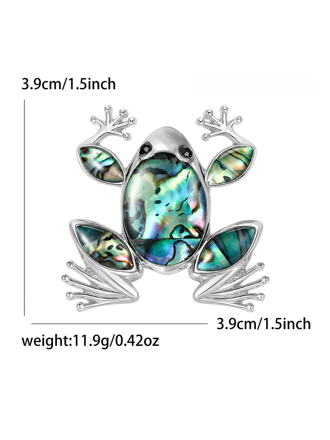 Brovia - Alloy Frog Inlay Fashion Accent Brooch Pin