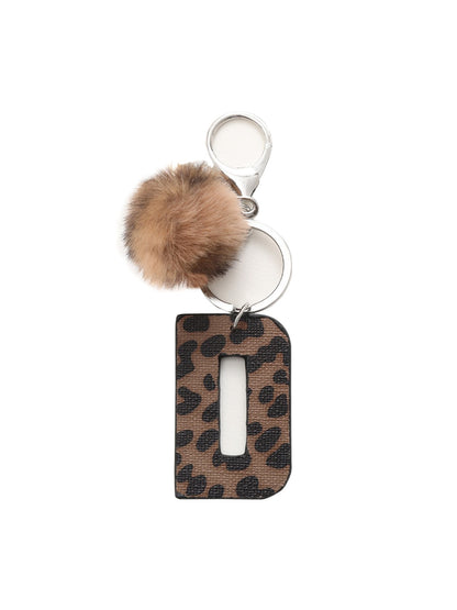 Keypus - Leopard Print Oil-Edged Letter Keychain