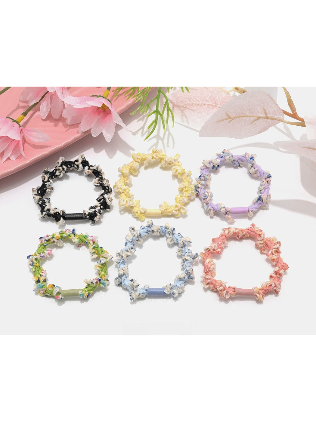 Gifty - 3 Pack Wrapped Flower Spiral Scrunchies