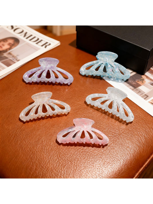 Beau - Colorful Openwork Half Round Claw Clip
