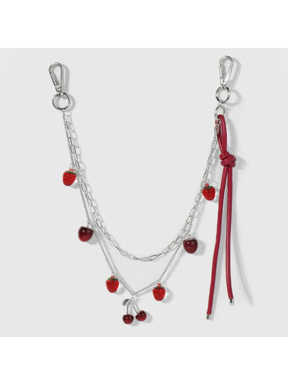 Keypus - Y2K Silver Chain Chili Charm Keychain