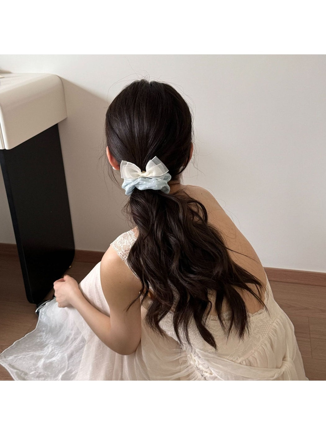 Gifty - Sweet Style Polka Dot Decorative Scrunchie Hair Tie