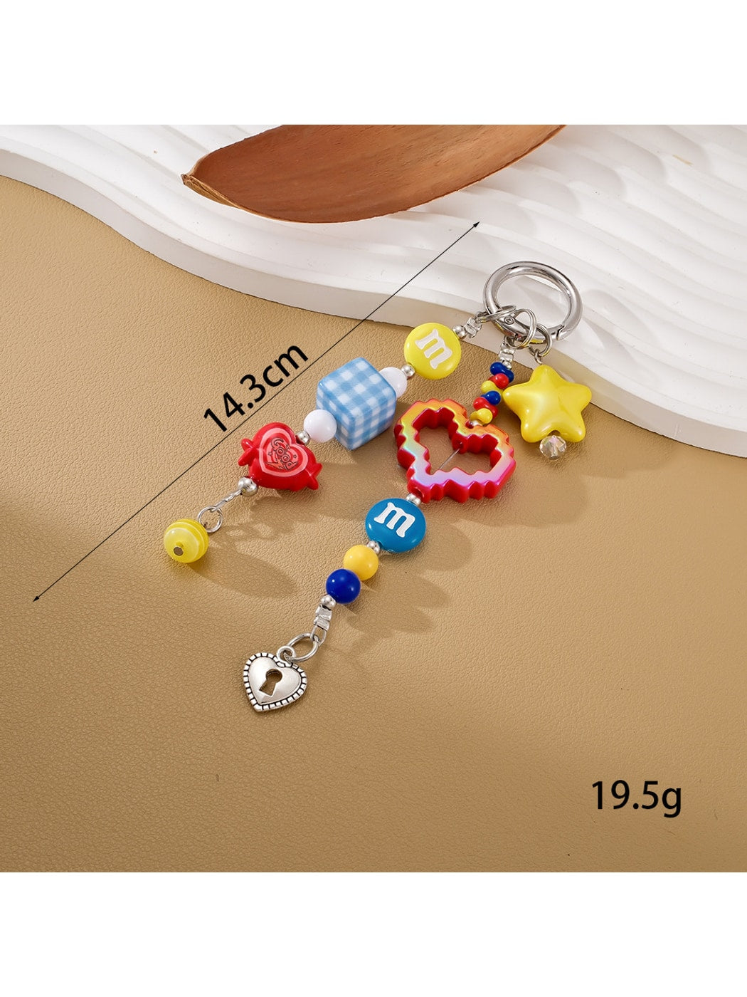Keypus - Decorative Motif Beaded Handbag Accent Keychain