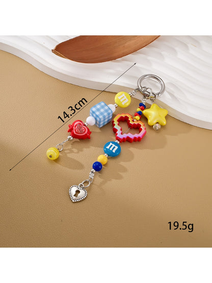 Keypus - Decorative Motif Beaded Handbag Accent Keychain