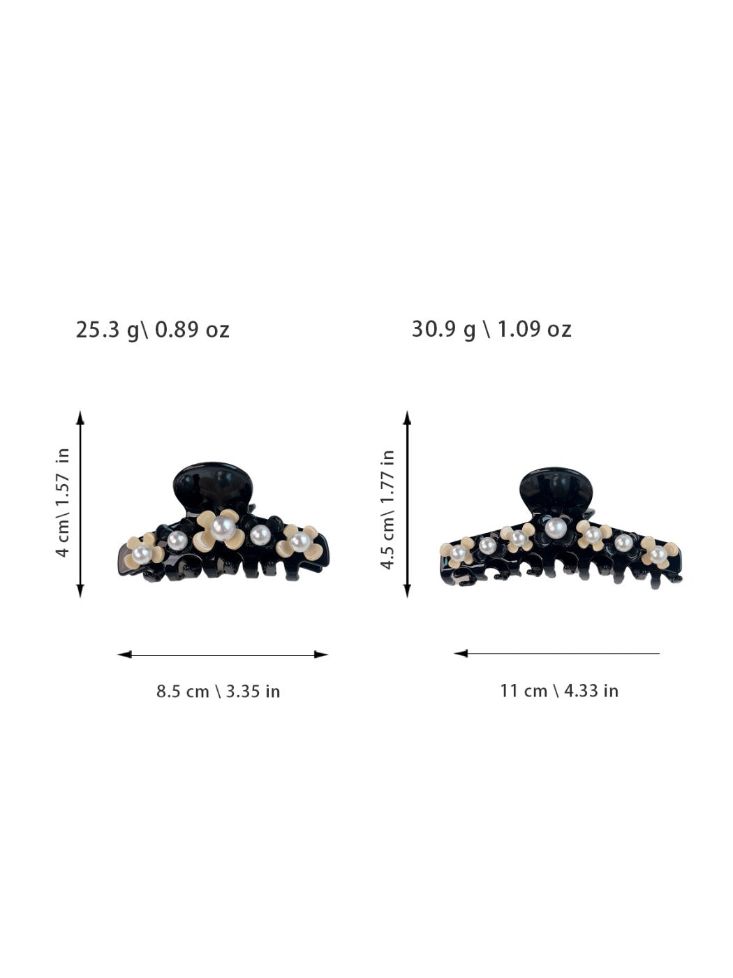 Beau - Floral Beaded Acetate Fiber Claw Clip