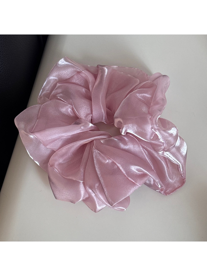 Gifty - Sheer Glossy Ruffle Polyester Scrunchie