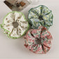 Gifty - Floral Print Scalloped Edge Fabric Scrunchie