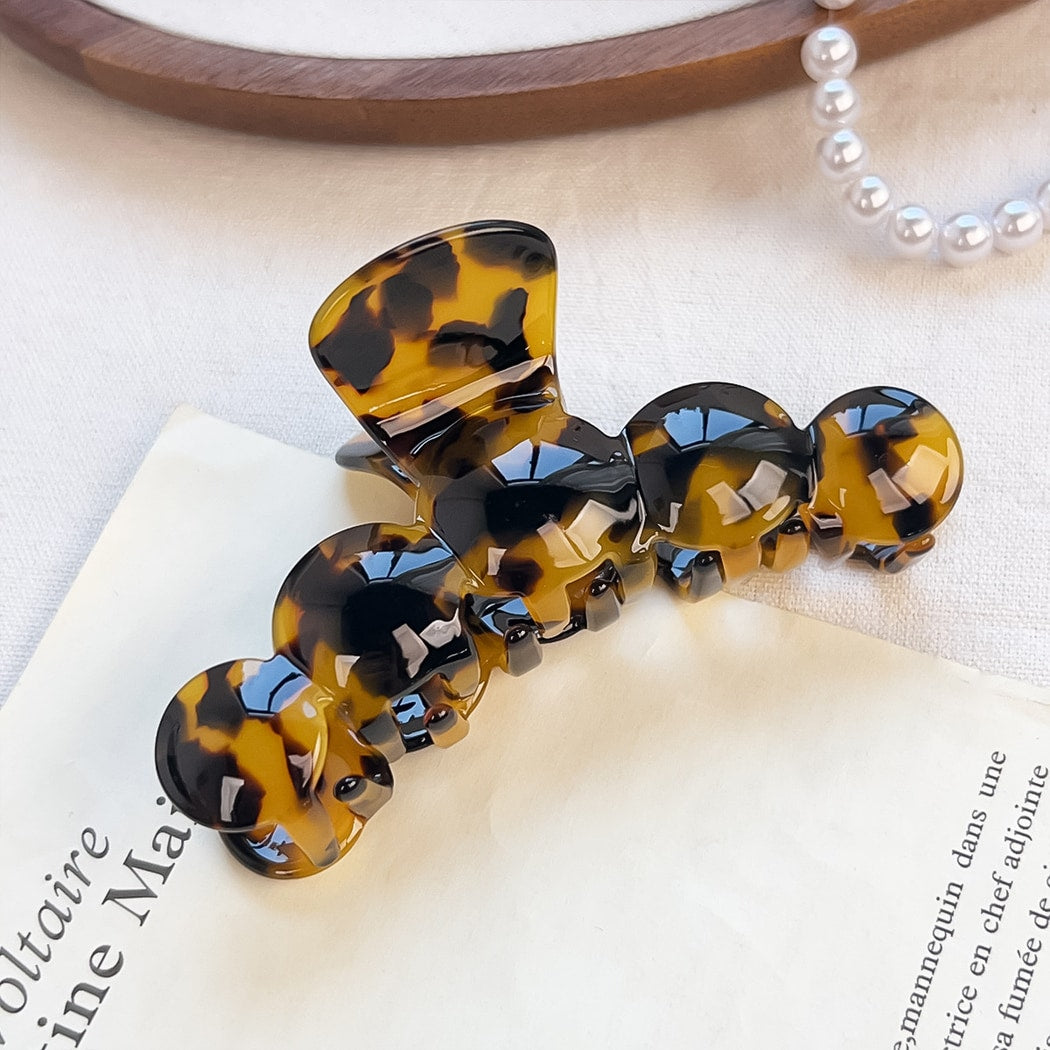 Beau - Round Wave Acetate Plate Claw Hair Clip