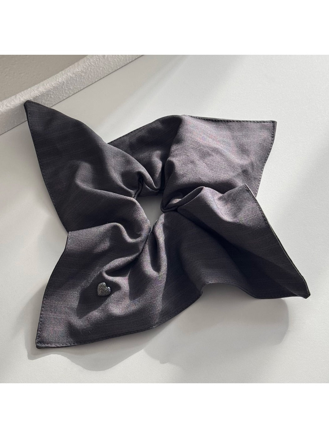 Gifty - Square Scrunchie Hair Tie Striped Fabric