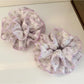 Gifty - Lavender Double Layer Floral Print Polyester Scrunchie