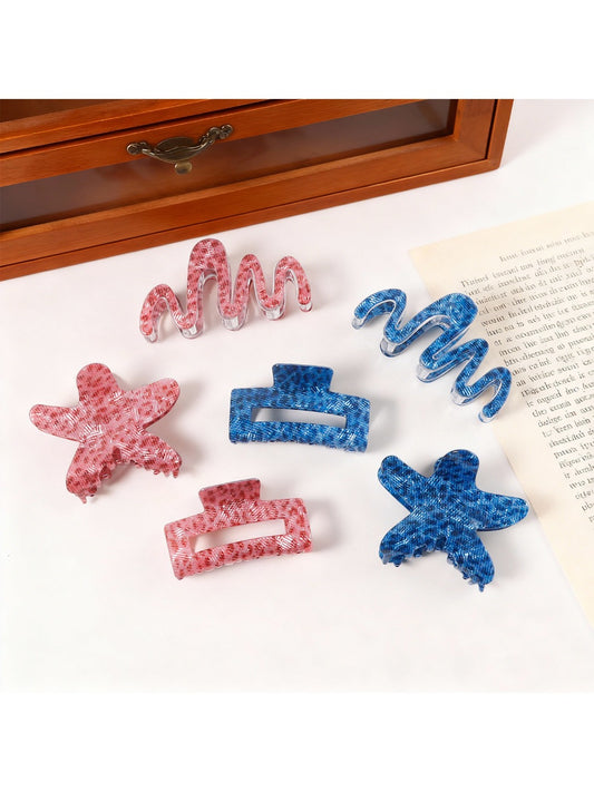 Beau - Fashionable Leopard Print Geometric Claw Clip