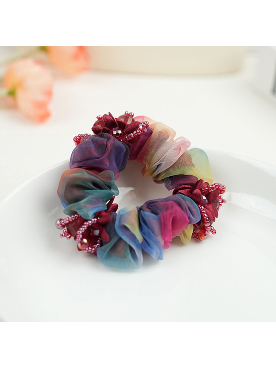 Gifty - Retro Mesh Look Polyester Scrunchie