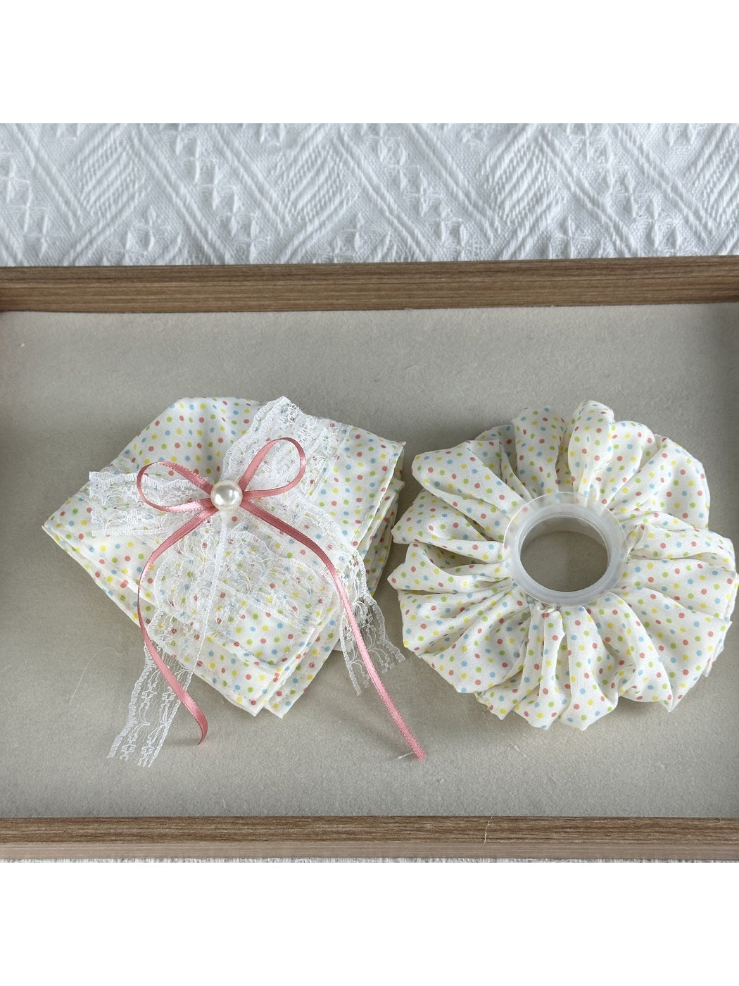 Gifty - Geometric Plaid Scarf Bow Style Scrunchie