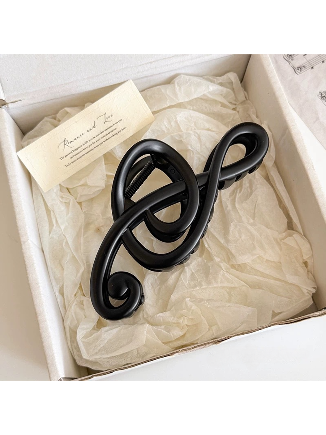 Beau - Glossy Music Note Design Claw Clip