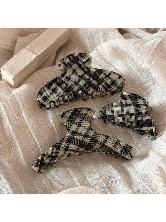 Beau - Black Striped Hair Claw Clip