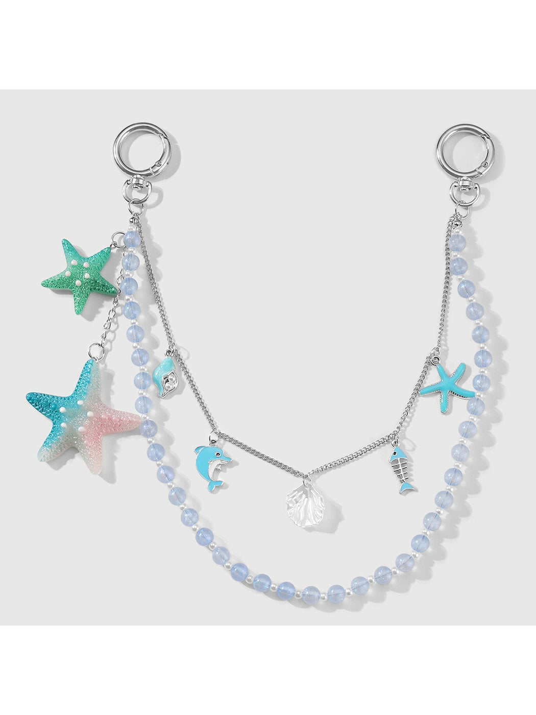 Keypus - Y2K Ocean Beaded Sea Star Bag Charm Keychain