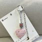 Keypus - Alloy Floral Heart Pendant Bag Charm Keychain