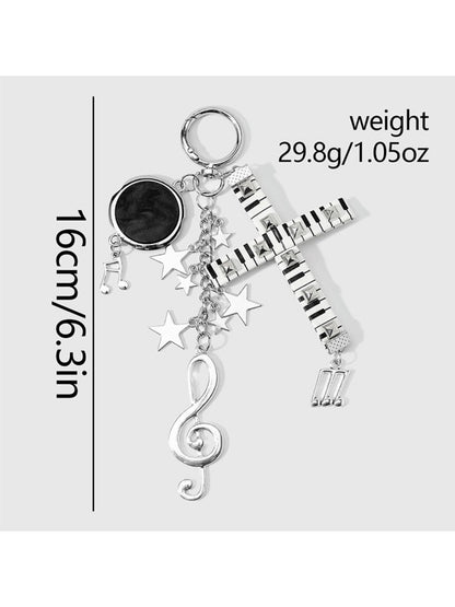Keypus - Retro Studded Cross Star Music Note Keychain