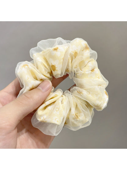Gifty -  Double-Layer Mesh Daisy Scrunchies