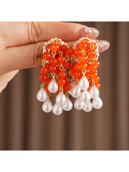 Earedge - Vintage Geometric Tassel Stud Earrings