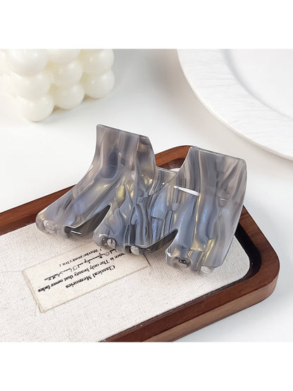 Beau - Glossy Marbled Acetate M Shape Claw Clip